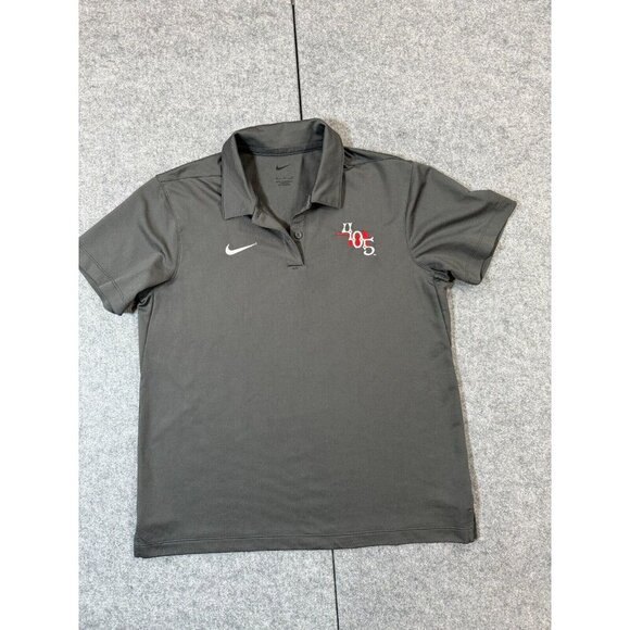 Nike Dri-Fit Polo Shirt Men's Medium Black 405 Logo Short Sleeve Golf Tennis - Picture 1 of 7